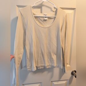 Bundle Deal! Flowy, Long, Green Pants With Stretchy Off White Top.